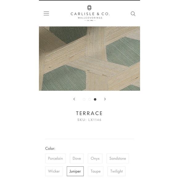 Carlisle & Co Wallcovering Terrace LX1146 Juniper. 8yd Roll - Picture 9 of 12